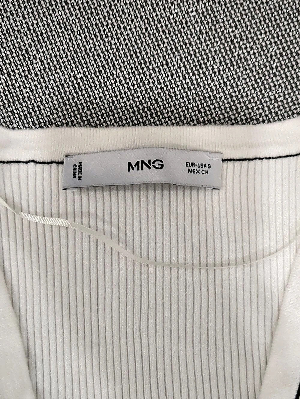 MNG Ribbed Button-Front Cardigan in White Size Small - Picture 4 of 4